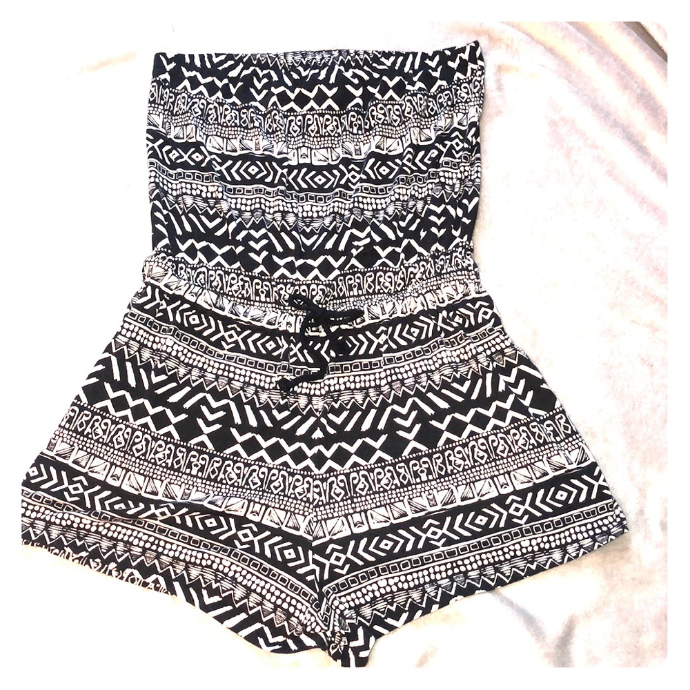 Black and white romper